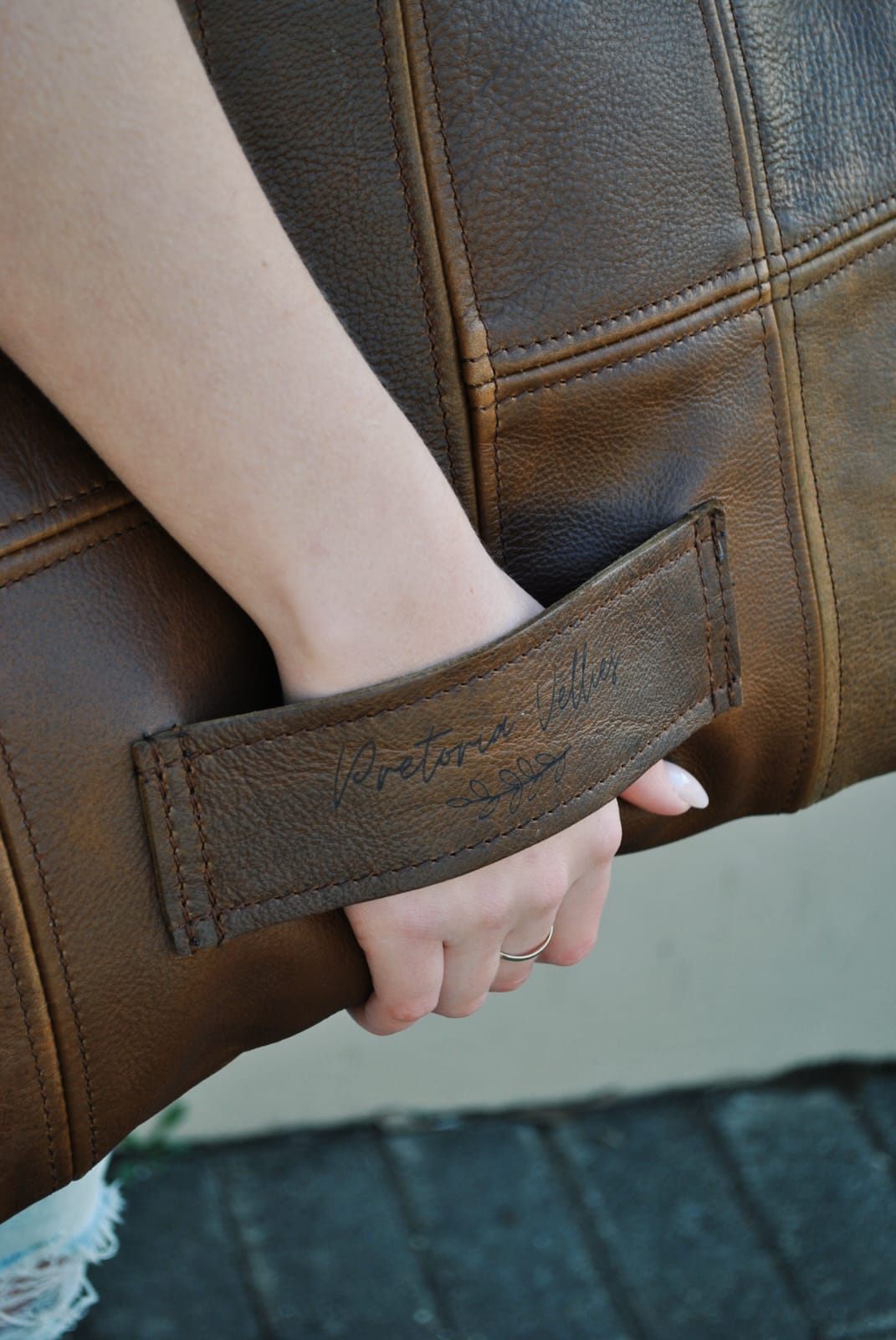 Leather Laptop Sleeve (unisex) - Brown - Image 3